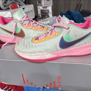 Nike LeBron 20 Time Machine preowned basketball sneakers Pastel Pink size 13.5